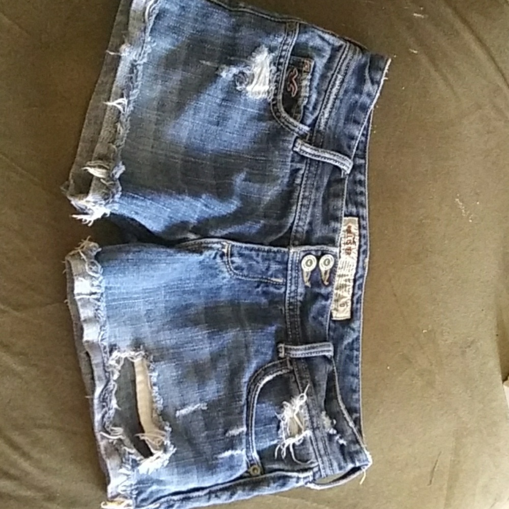 Ripped jean shorts